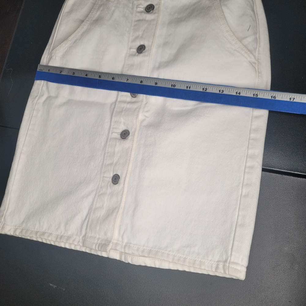 A Line Button Front Denim Skirt   size XXS (W24) NWT - Picture 11 of 12